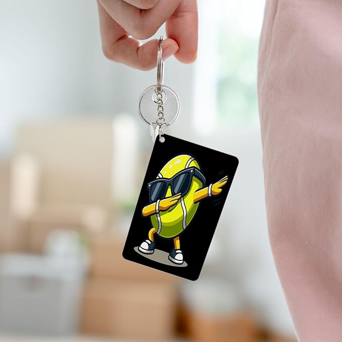 Golf Keychains Rectangular Acrylic Keychain Daily Key Ring Car Key Fob Holder 2X3 Inch