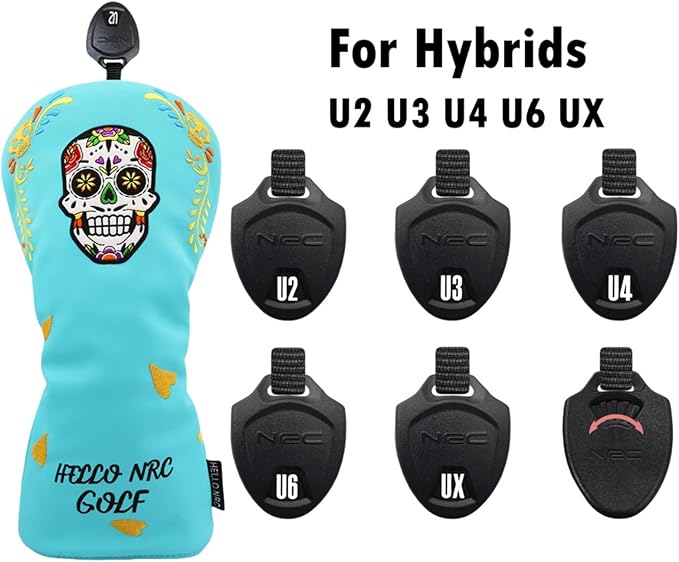 Golf Club Covers Set for Driver, Fairway, Hybrids, 3pcs Golf Headcovers Include Driver Headcover Fairway Wood Head Covers Hybrid Headcover, Premium PU Leather Golf Accessories Cover Set for Men