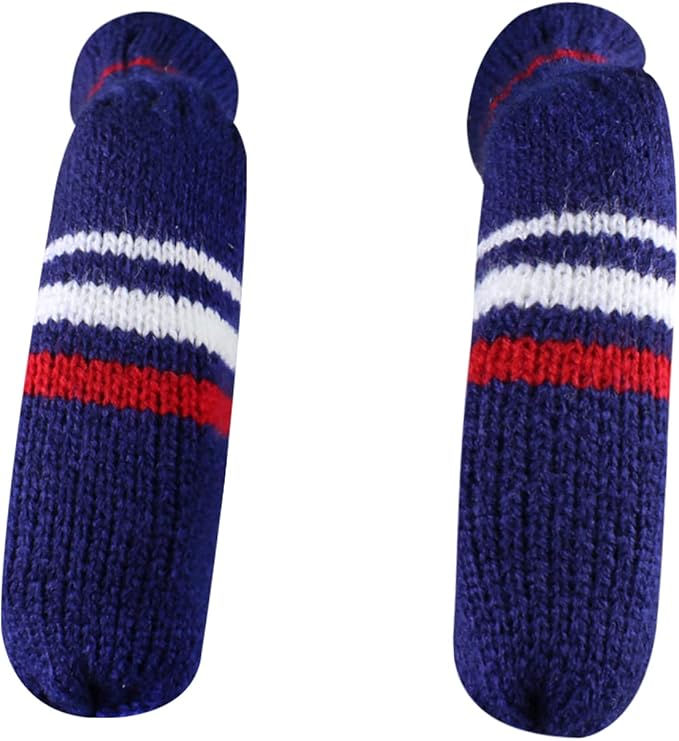 Scott Edward 1/7/10 Pcs Knitted Golf Club Head Covers for Irons Wedge Cuteness and Basically Socks Shape Washable Golf Club Head Protector on Red/Blue Warning Style