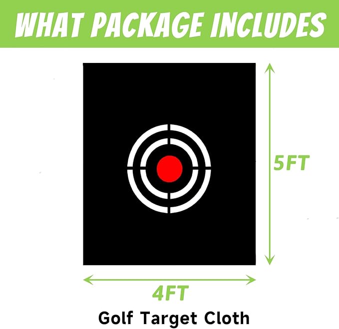 Golf Target Hitting Cloth - Black Portable Foldable Easy Setup for Indoor Outdoor Backyard Practice Training Aid Beginners Men Father Gift