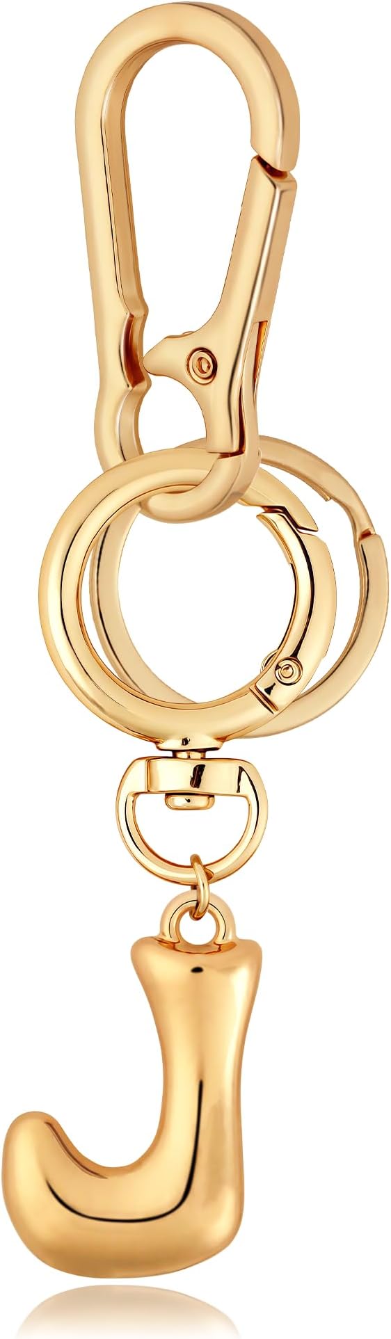 Gold Bubble Heart, Cherry, Bow & More Designs Letter Initial Keychain Bag Charms – Cute Purse Charms for Handbags