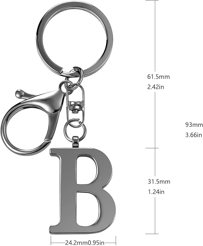 LAXPICOL Gold Letter A-Z Keychain for Women Bag Charms Purse Charms For Handbags Metal Alphabet Initial Letter Keychain