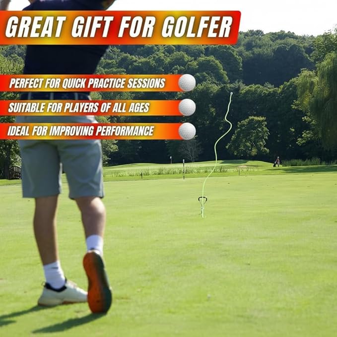 Swing Away! Golf Training Tool for Drivers & Irons - Practice Your Golf Swing in The Backyard with A Real Golf Ball & Experience 50 Feet of Ball Flight Feedback