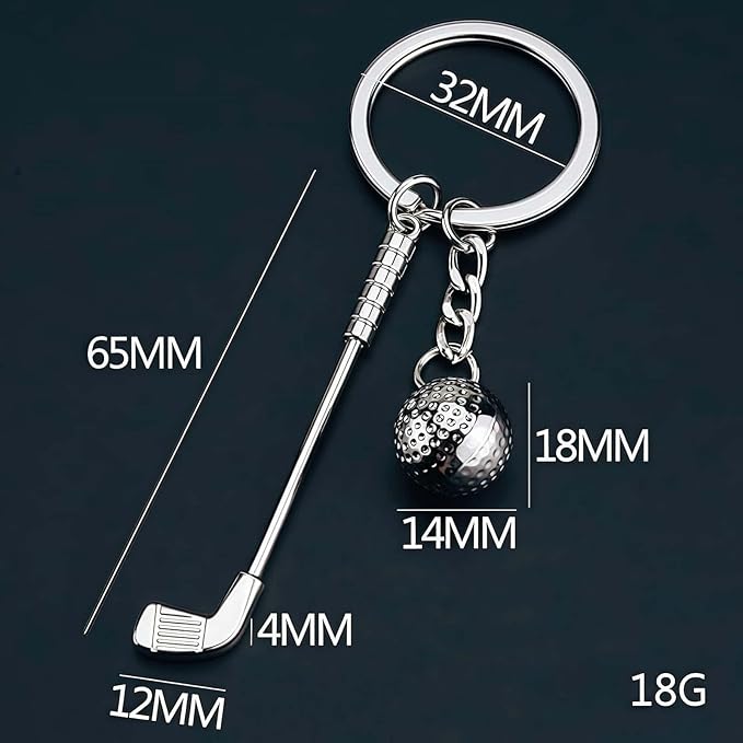 2 Pack Set Golf Keychain for Women Men Golfers,Golf Ball Pendant Charms Set Keychains Accessories Gifts For Car Key Ring,Backpacks,Hand Bag
