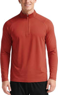 Zengjo Mens Quarter Zip Athletic Pullover Mid-Weight 1/4-Zip Running Workout Shirt Moisture Wicking