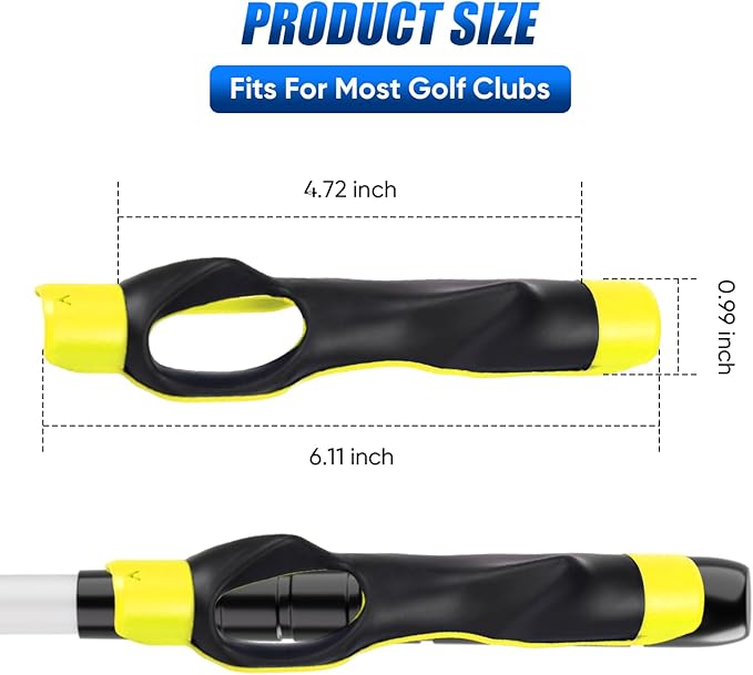 Golf Grip Trainer for Right & Left Hand, Swing Training Aid for Correct Hand Position, Anti-Slip Golf Grip Attachment, Muscle Memory Golf Practice Tool for Beginners & Pros