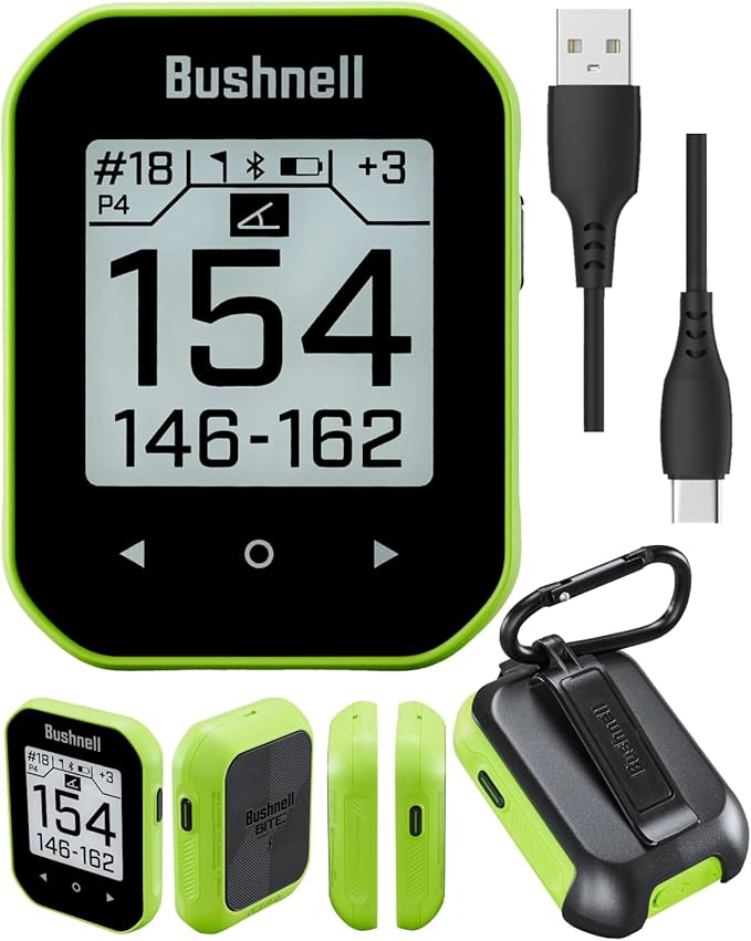 Wearable4U - Bushnell Phantom 3 GPS Rangefinder Green with BITE Magnetic Mount and GreenView with Lens Cleaning Cloth Bundle