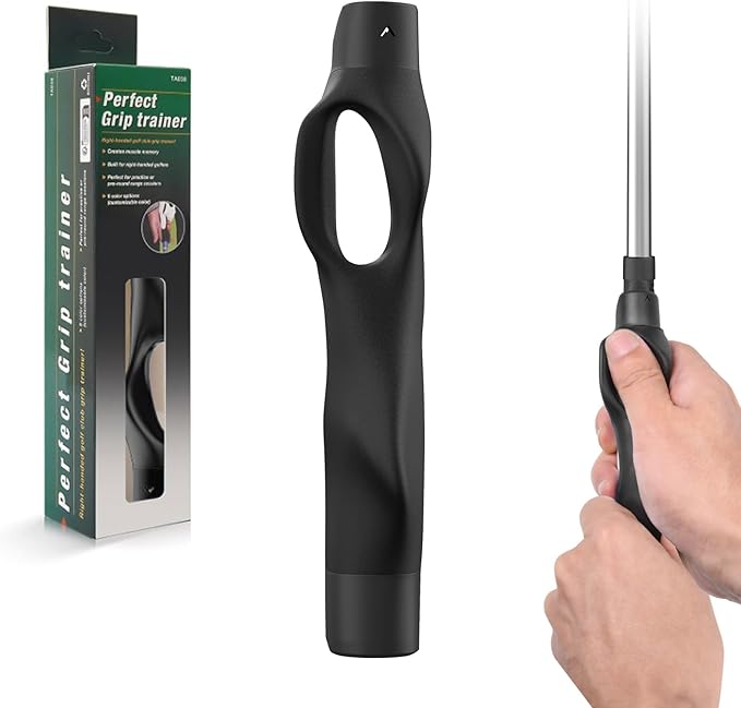 Golf Grip Trainer, Golf Training Aid, Golf Grip Kit, Golf Club Grips, Golf Club Grip, Grip Trainer Golf Club To Help Train Correct Hand Position (Right Hand Black 1Pack)