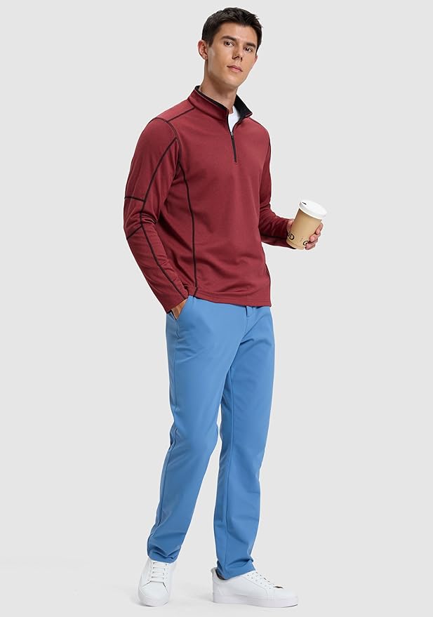 G Gradual Quarter Zip Pullover for Men Fleece Lined Sweatshirt Long Sleeve Winter Golf Shirt Mock Neck Polo Running Sweater