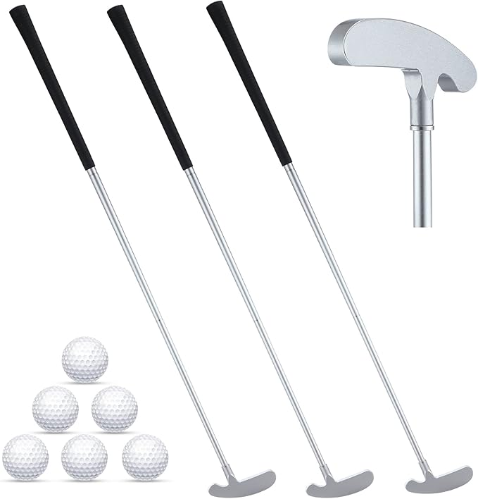 Wettarn 3 Sets Golf Putter Two Ways for Men Women Kids Club with 6 Practice Golf Balls for Left or Right Handed Golfers Indoor Outdoor