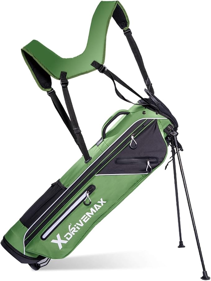 Golf Stand Bag, Lightweight Golf Bag with Stable Stand,Compact Design Featuring Easy-Carry Shoulder Straps, 4-Way Top, Essential Storage Pockets