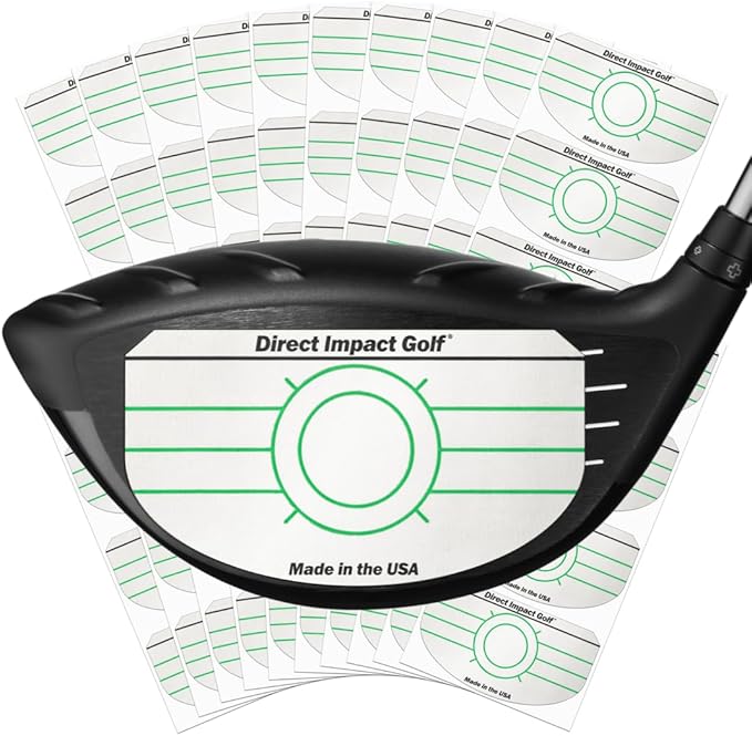 Direct Impact Golf Ultra-Thin Golf Impact Tape 200 Driver Impact Labels: Instant Feedback for Distance, Accuracy, Consistency
