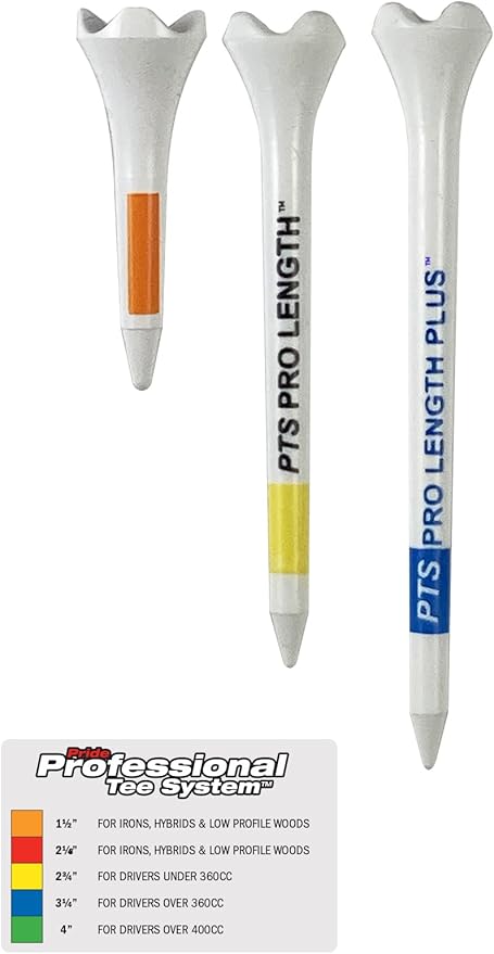 PrideSports PTS Plastic Golf Tees | 30 Count, 2-3/4 Inch | #1 Plastic Tee on Tour | Best for Drivers & Woods