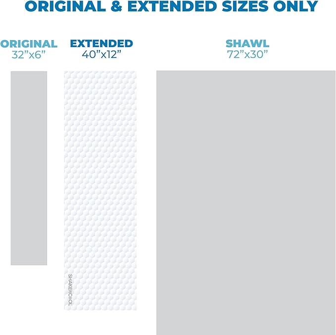 SHAKEitCOOL Extended Size Cooling Towel – Be Cool in Style - Heat Relief, Soft, Lightweight, Sun Protection, Easy Clean - Perfect for Biking, Hiking, Running, Yoga, Golf, Gardening - Golf M