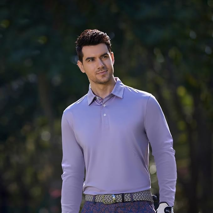 Mens Polo Shirts Short and Long Sleeve Casual Solid Stylish Dry Fit Performance Designed Collared Golf Polo Shirts for Men