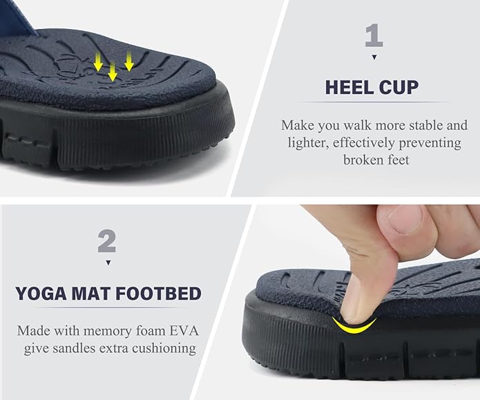KuaiLu Comfortable Flip Flops for Women with Arch Support Summer Beach Walking Thong Sandals Slip On Indoor Outdoor