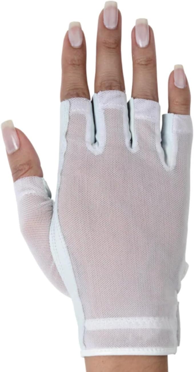Solar Tan Women’s Half Golf Glove | SPF 10 UV-Filter Fabric, Breathable Cooling Fingerless Design for Even Tan
