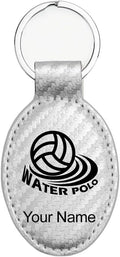 LaserGram Oval Keychain, Water Polo, Personalized Engraving Included