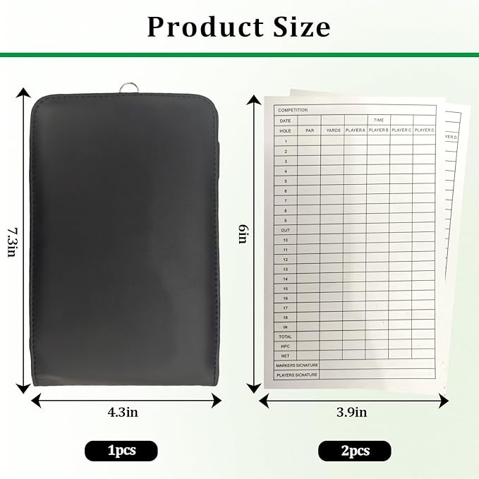 Leather Golf Scorecard Holder,Score Card Holder Golf,Yardage Book Cover,Golf Scorecard Book