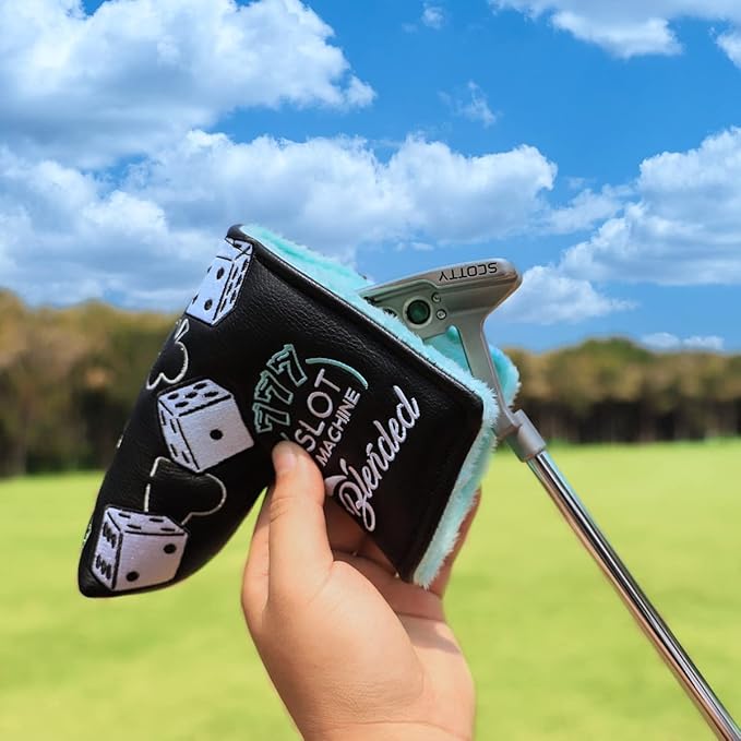 Golf Club Covers Lucky 777 Blade Putter Headcover Golf Driver Covers Fairway Wood Headcover Hybrid Head Cover Blade Putter Cover Leather 3 Wood Headcovers Golf Headcovers for All Brand