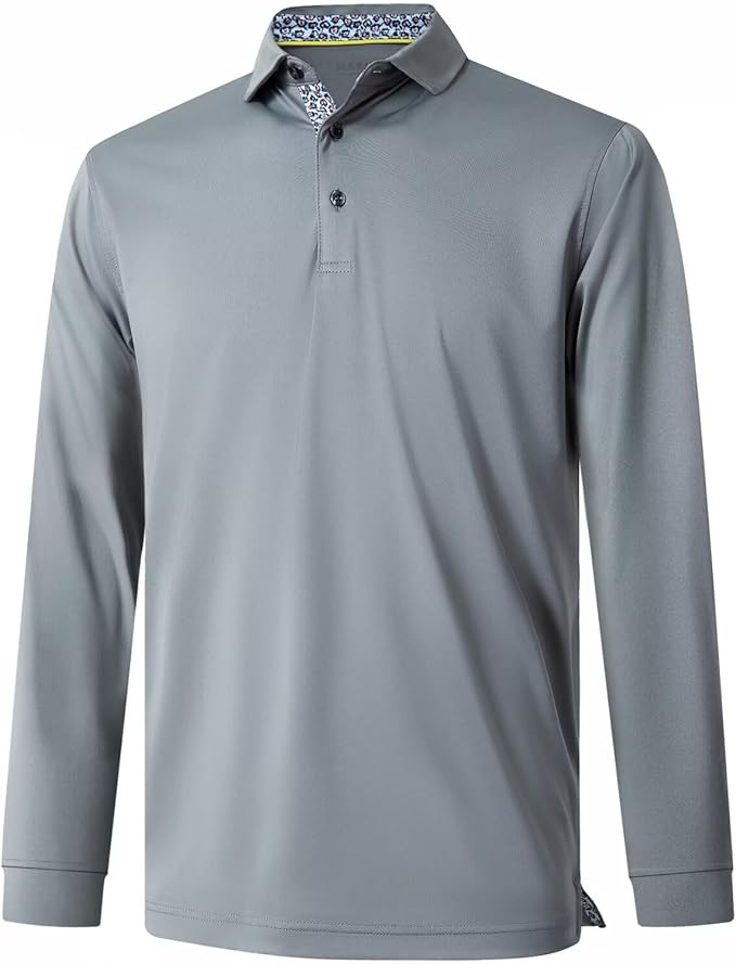 Mens Polo Shirts Short and Long Sleeve Casual Solid Stylish Dry Fit Performance Designed Collared Golf Polo Shirts for Men