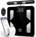 FITINDEX Body Composition Scale for Body Weight, Smart 8-Electrodes with BMI, Body Fat, Muscle Mass, 50 Composition Measurements, Bluetooth
