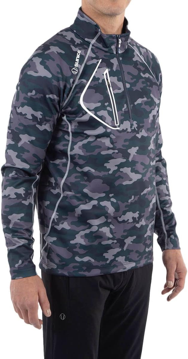 Sunice Allendale Men’s Half Zip Performance Pullover with Thermal Protection