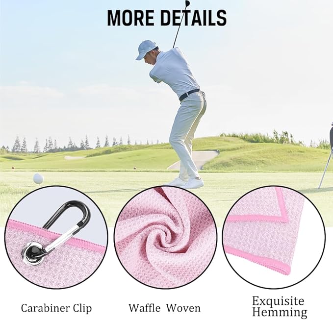ERHACHAIJIA Yes I'd Have A Retirement Plan Embroidered Golf Towel with Clip. Funny Golf Accessories Gifts for Women Golfer Grandma Mom Aunty, Retirement (Pink)