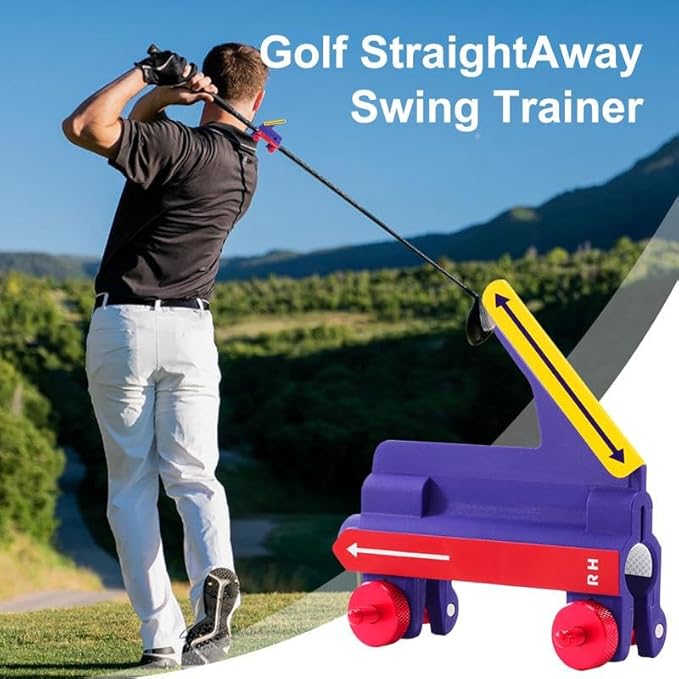 Straightaway Golf Swing Trainer, Hitting Aid to Improve Swing Stability & Form, Backyard Practice Equipment