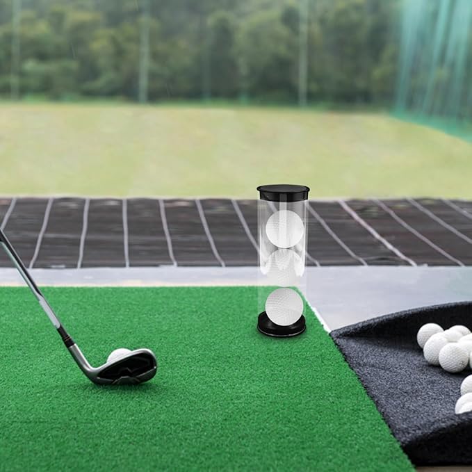Generic Golf Ball Storage Tube Clear Plastic Golf Ball Holder Container with Cap Small Balls Display Case Organizer for Home and Shop