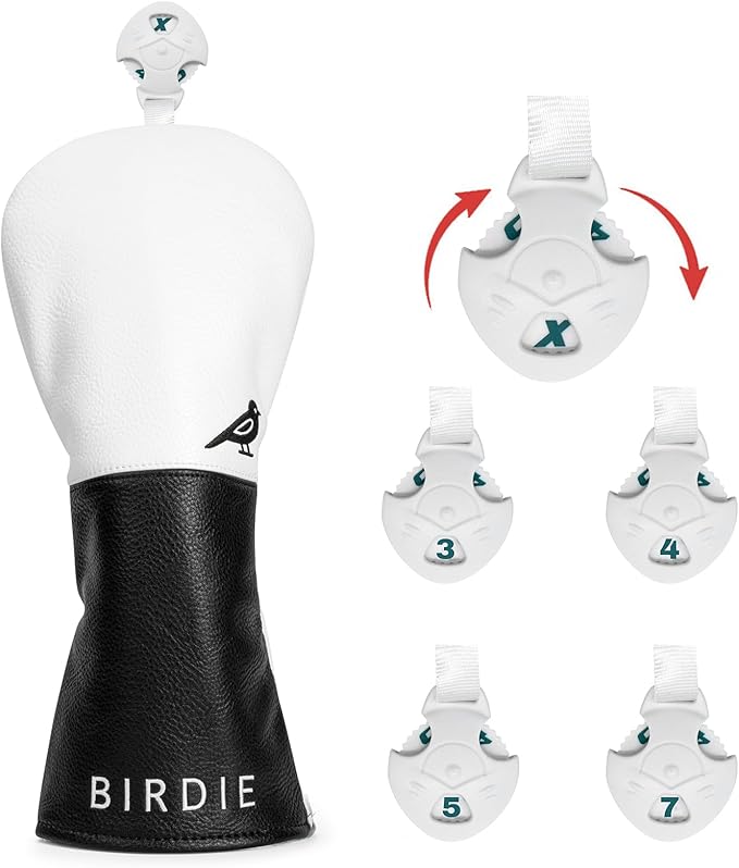 White Black Style Golf Driver, Fairway Woods & Hybrids Headcover Set
