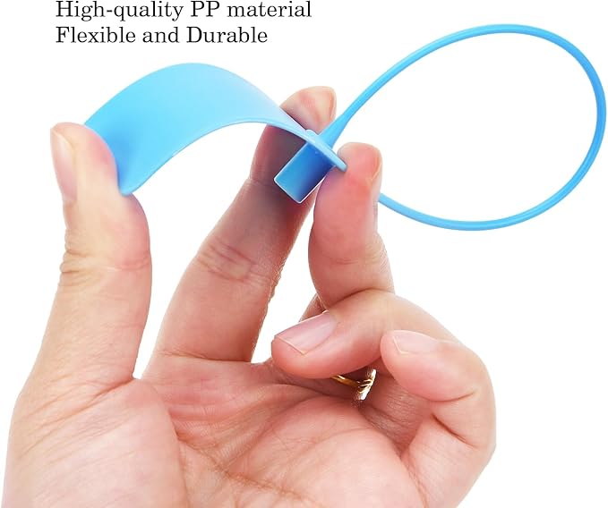 100pcs Luggage Tags Plastic Seals Shipping Label Logistics Sign Tie Bag Tag, Sealing Storage Multi Purpose Name ID Tag with Marker for Suitcases, Backpack, Schoolbag, Car Key (Blue)