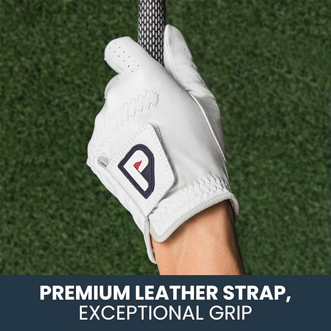 PUR3 Cabretta Leather Golf Gloves Men | Multi-Pack | Real Genuine Ultra Soft Leather Golf Glove | with Ball Marker