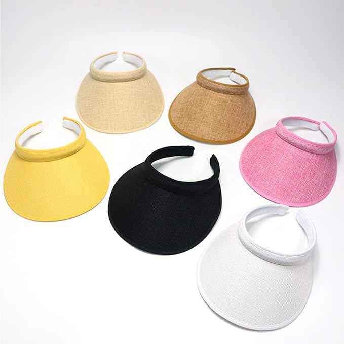 Cloth Covered Slip-On Visor for Women, Adjustable Cap Sports Sun Visors for Men