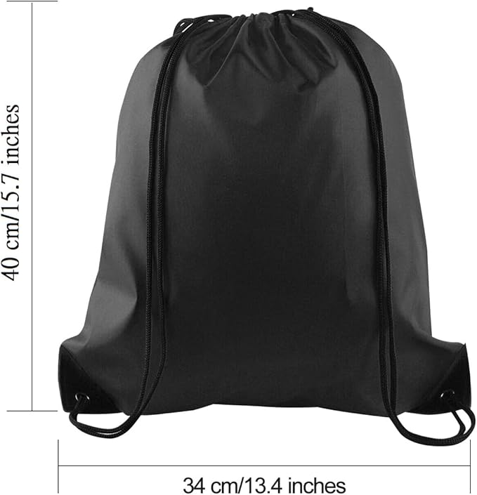 KUUQA 2 Pcs Drawstring Backpack Bags Bulk Sports Cinch Sack String Backpack Storage Bags for Gym Traveling（Black, Blue）