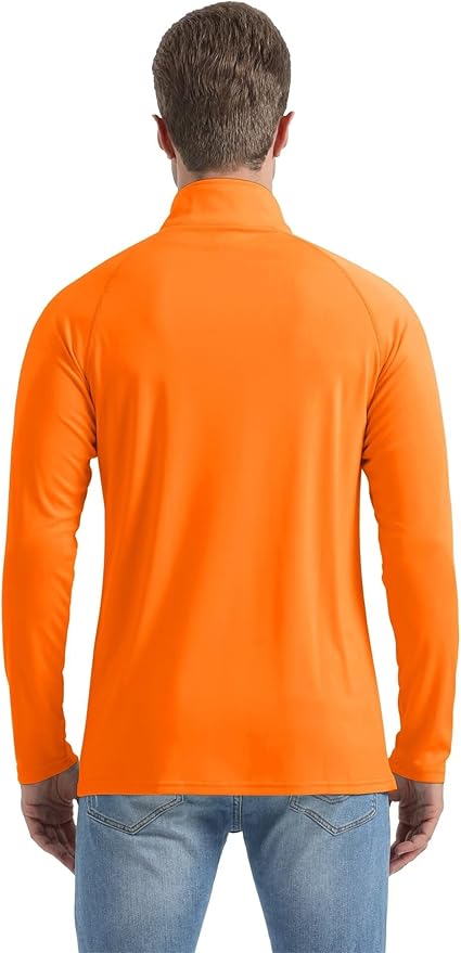 Boladeci Men's UPF 50+ Sun Shirts 1/4 Zip Long Sleeve SPF UV Protection Lightweight Quick Dry Quarter Zip Golf Shirts