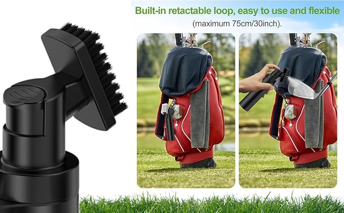 Premium Golf Club Cleaner Brush with Pressurized Water Sprayer – 5OZ Portable Club Brush for Quick Cleaning, Ideal Golf Accessories for Men – Caddy Splash Design