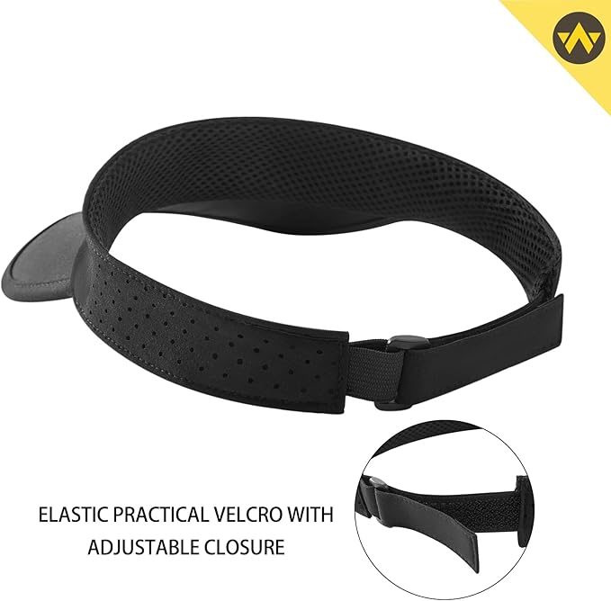 WANDER Sports Sun Visor Hats Adjustable Running Golf Tennis Mesh Folding Cap for Women Men