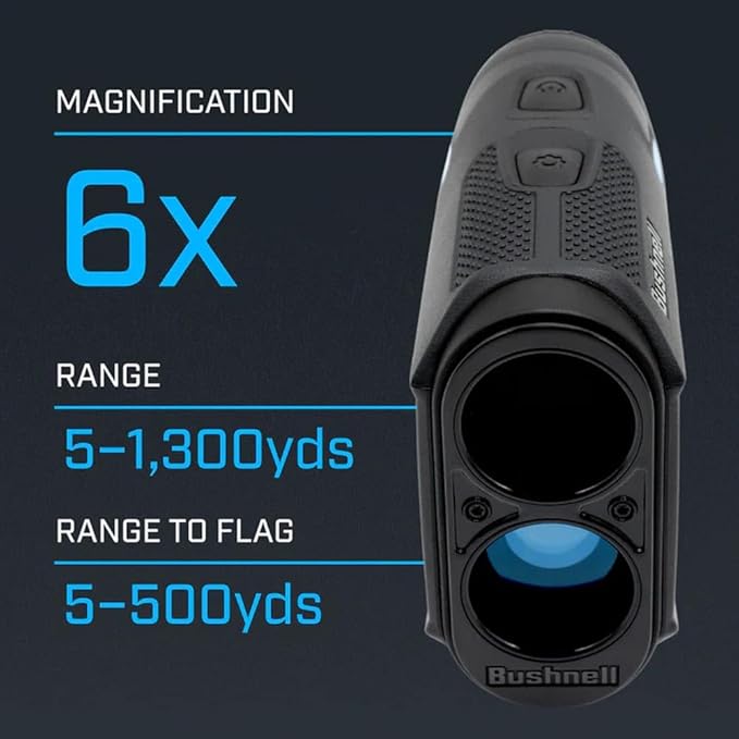 Bushnell Golf Tour V6 Shift Laser Rangefinder with Vice Balls | Slope Compensation, PinSeeker, Magnetic Mount, 1300 YD Range, 6X Magnification | Signature Series Golf Towel
