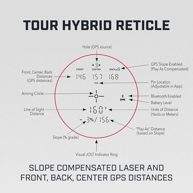 Bushnell Golf Tour Hybrid GPS Laser Rangefinder with Vice Balls | Slope Compensation, Magnetic Mount, Front/Middle/Back Distance, 1300 YD Range, PinSeeker | Signature Series Golf Towel