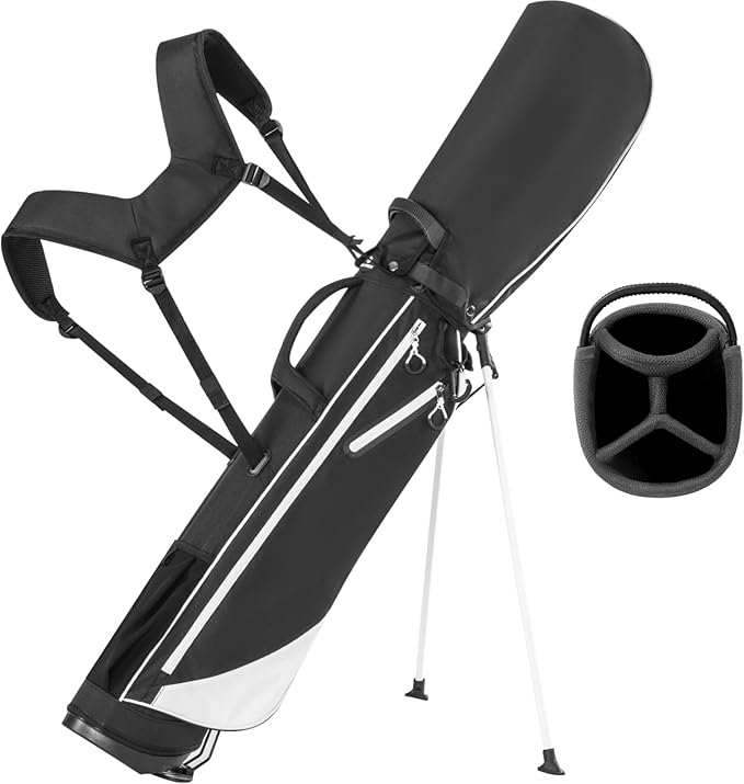 Lightweight Golf Stand Bag, 4-Way Full-Length Dividers, Holds Up to 10 Clubs, 3.7 lbs Golf Bag with Dual Straps & Stand for Driving Range, Par 3, and Standard Courses