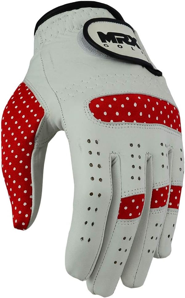 MRX Women Golf Glove Left Handed Golf Gloves Sweat Resistant Soft Cabretta Leather Regular Fit Women Golfer Glove