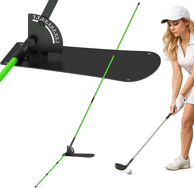 Adjustable Golf Alignment Rod Holde with Angle Base - A Swing Plane Training Aid for Practice Ranges, A Golf Practice Rod Locator for Correcting Posture
