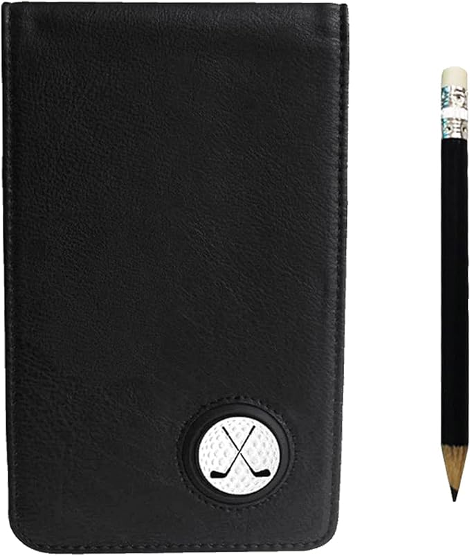 Myartte Golf Scorecard Holder Cover Yardage Book Cover with Golf Ball Marker and A Free Pencil 4.5 × 7.5 inches Black Blue Pink Multi-Color