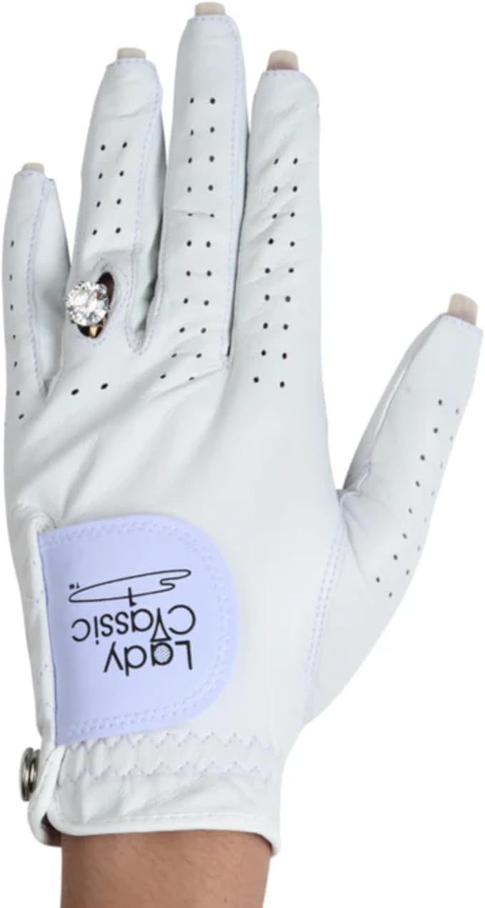Women’s Left for Right Handed Golfers Golf Glove for Nails and Rings | Contour Fit for Comfort & Open-Tip Nail Slots | Breathable Stylish Golf Gloves for Women