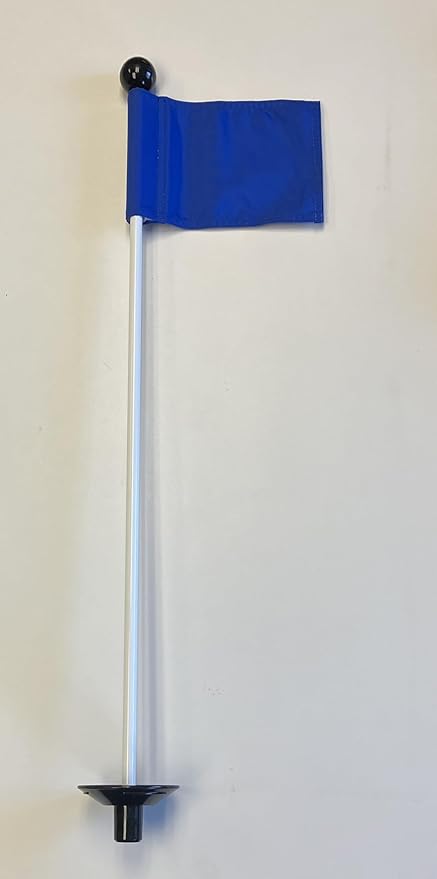 ShopTJB Golf Practice Putting Green - Natural or Synthetic - Accessory Kit - (3) Aluminum 6" Deep Regulation Cups + (1) Blue Jr Flag + (1) 30" Fiberglass Pin Marker with Ball Lifter Disk