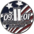 We Remember 911 - Never Forget Two-Sided Golf Ball Marker and USA Round Hat Clip Patriotic Golf Accessories