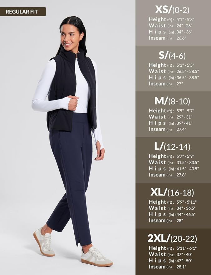 baleaf Women's Fleece Lined Pants Stretch Water Resistant Winter Thermal Travel Pants Cold Weather Gear Pockets Work Golf