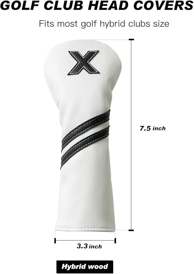 Golf Club Covers,4pcs or 1pc Golf Headcovers for Woods and Driver Fairway Hybrids Women Men - Premium PU Leather with Interchangeable Tags & Magnetic Blade and Mallet Putter Covers