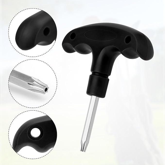 2pcs Golf Wrench, Adjustable Golf Tool with Plastic Handle Stainless Steel Driver Tool Sport Accessories Kit for Amateur Professional Golfers for Men Gifts Presents Stuff Equipment (Black)